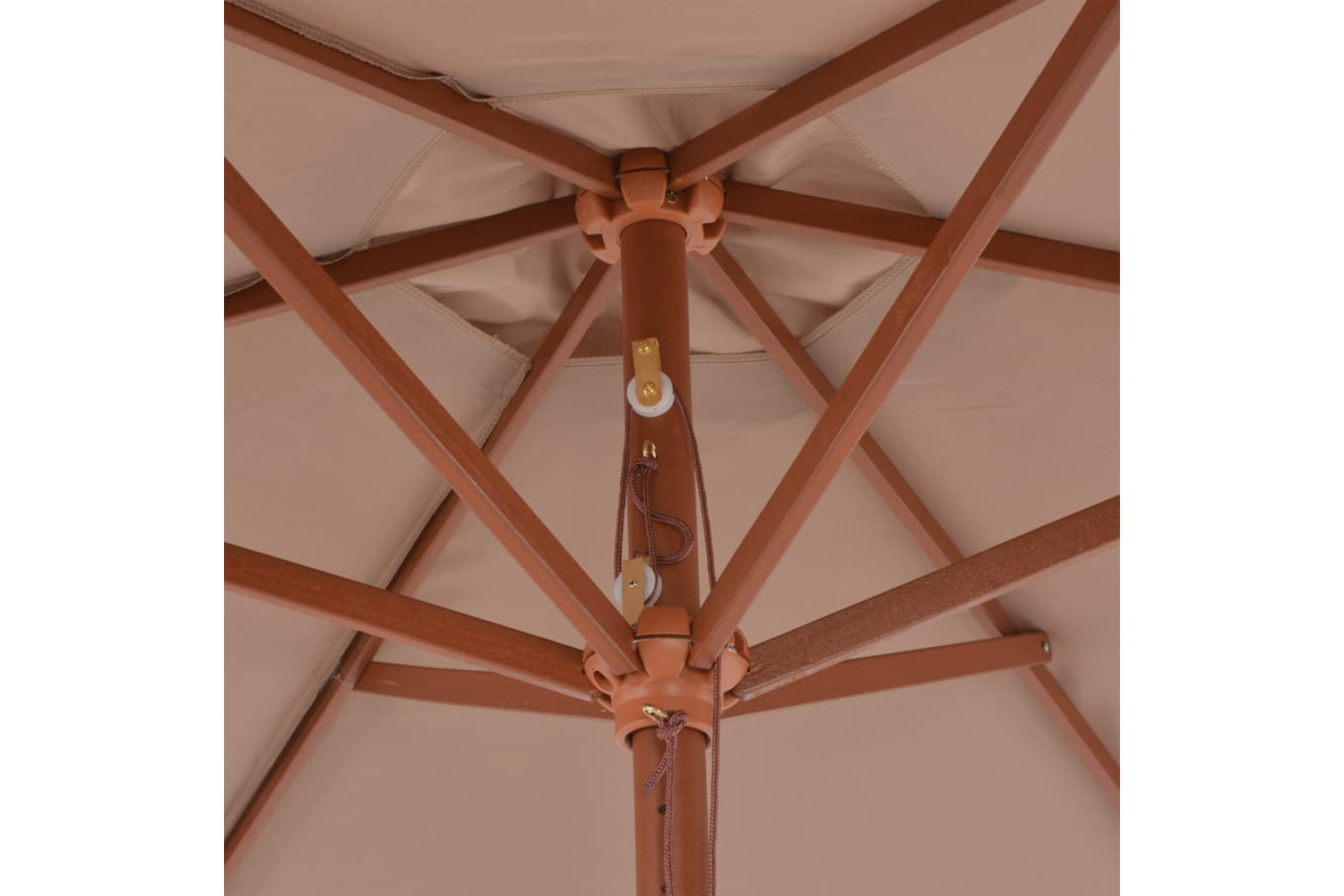 vidaXL 44516 Outdoor Parasol With Wooden Pole 270cm Taupe-5