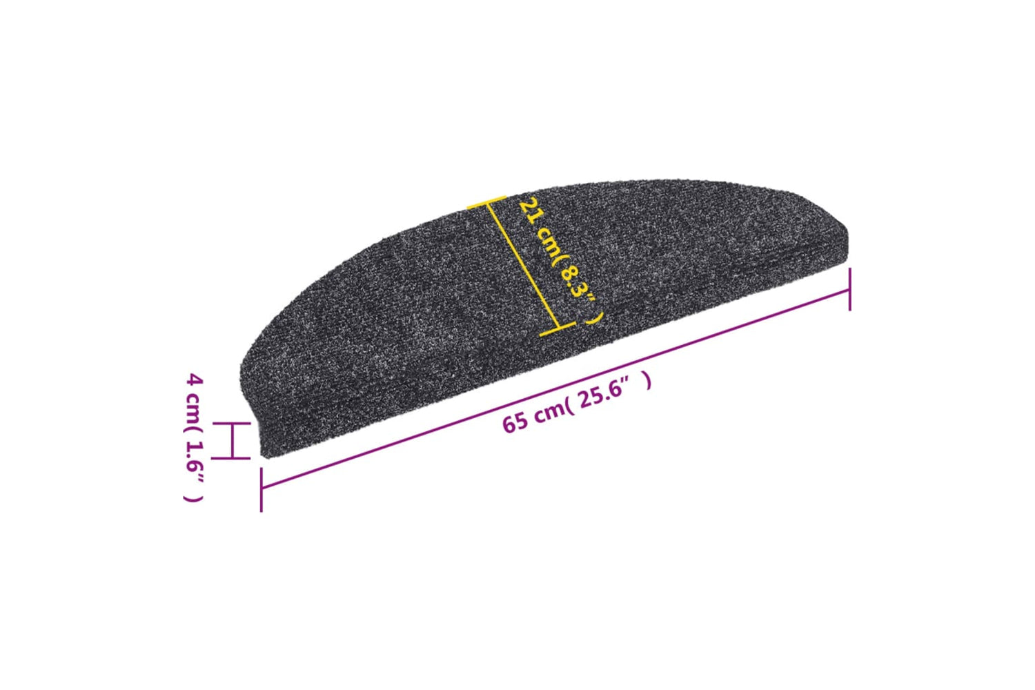 Vidaxl 132697 15pcs Self-adhesive Stair Mats Needle Punch 65x21x4cm Dark Grey-7