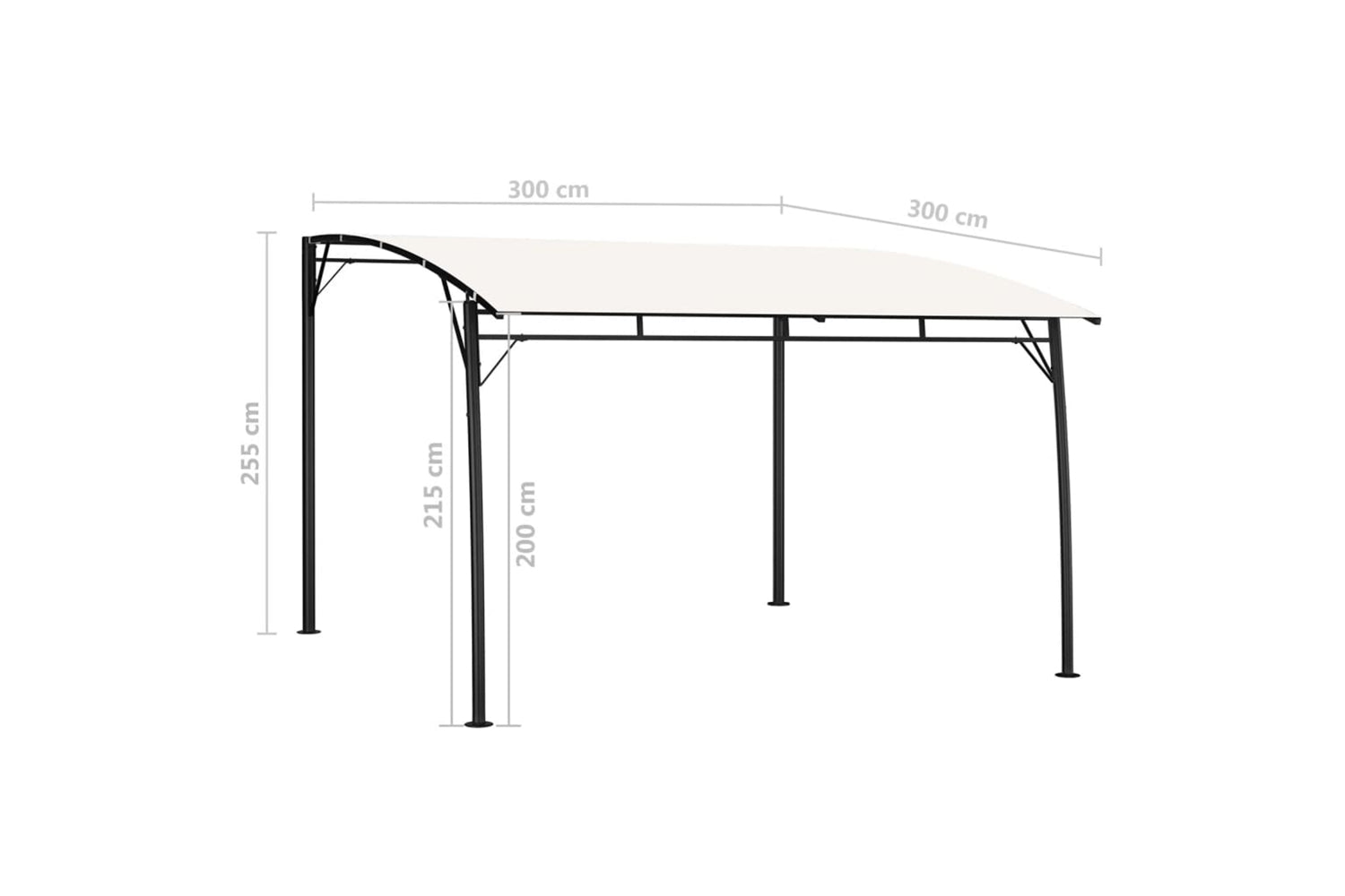 Vidaxl 47975 Garden Sunshade Awning 3x3x2.55 M Cream-6