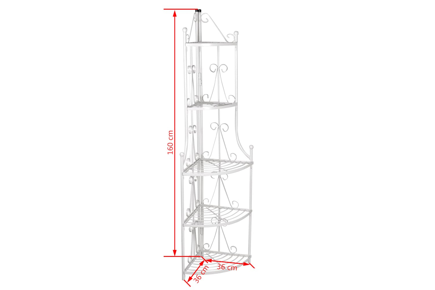 Vidaxl 40783 Corner Plant Rack White-4