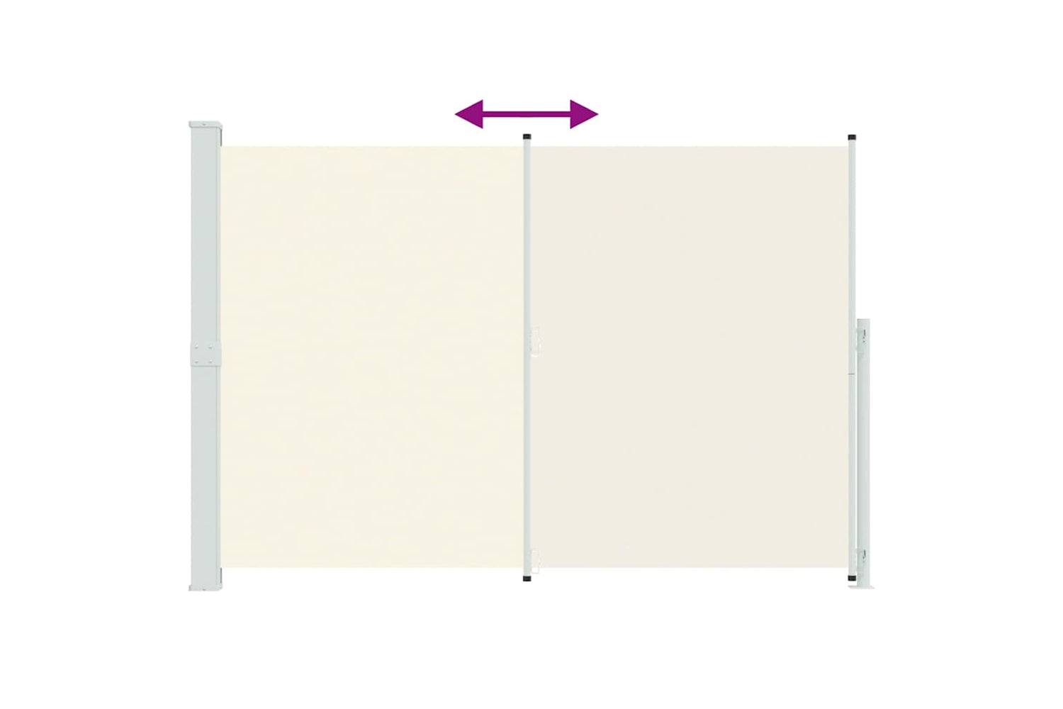 vidaXL 313412 Patio Retractable Side Awning 200x300cm Cream-6