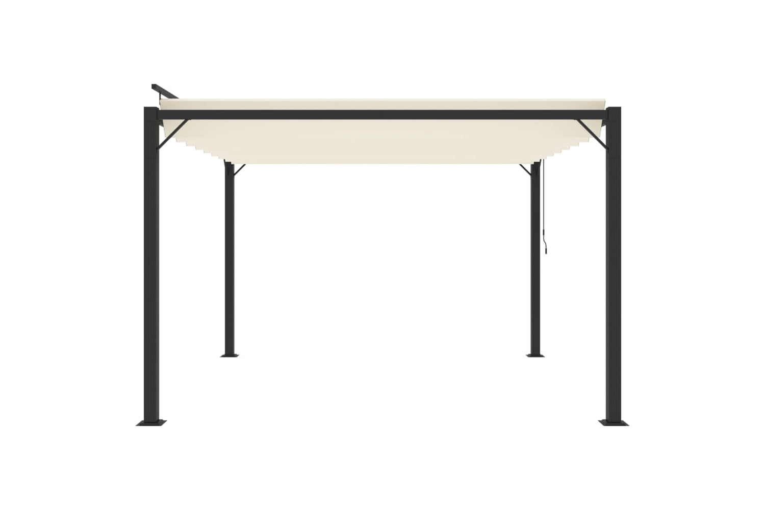 Vidaxl Gazebo With Louvered Roof 3x3 M Cream Fabric And Aluminium-4