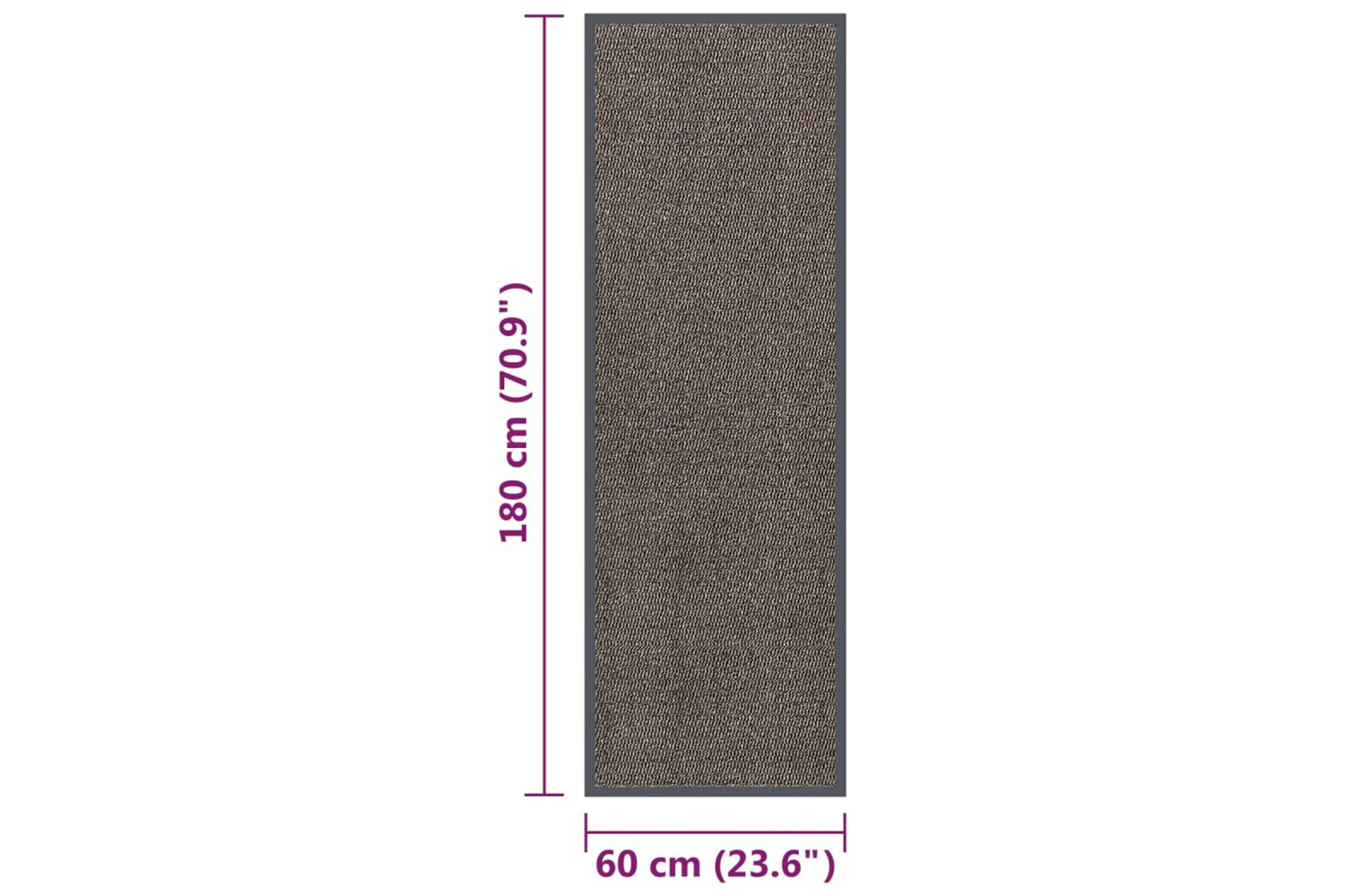 vidaXL 326939 Doormat Tufted 60x180cm Dark Brown-5