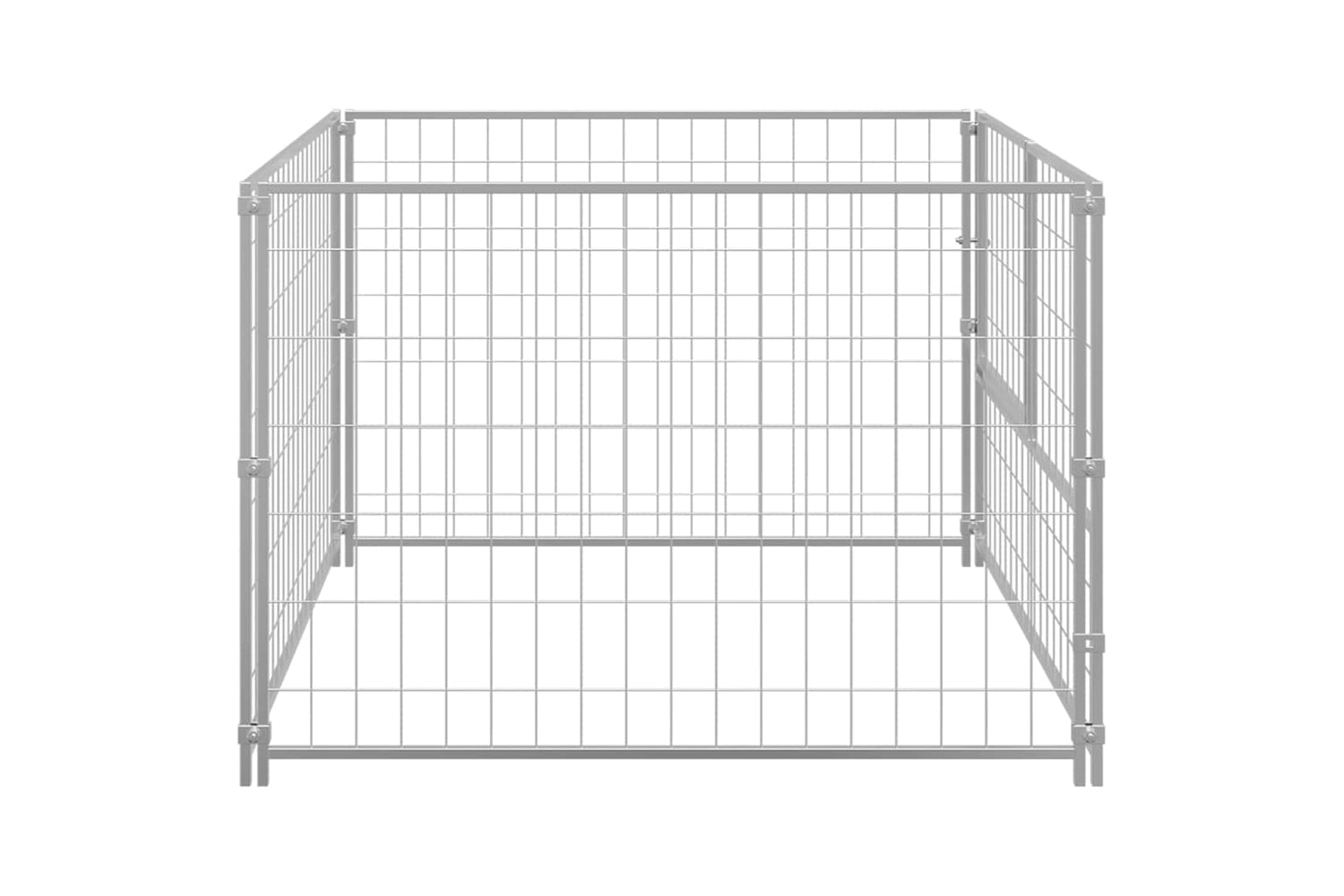 Vidaxl Dog Kennel Silver 100x100x70 Cm Steel-4