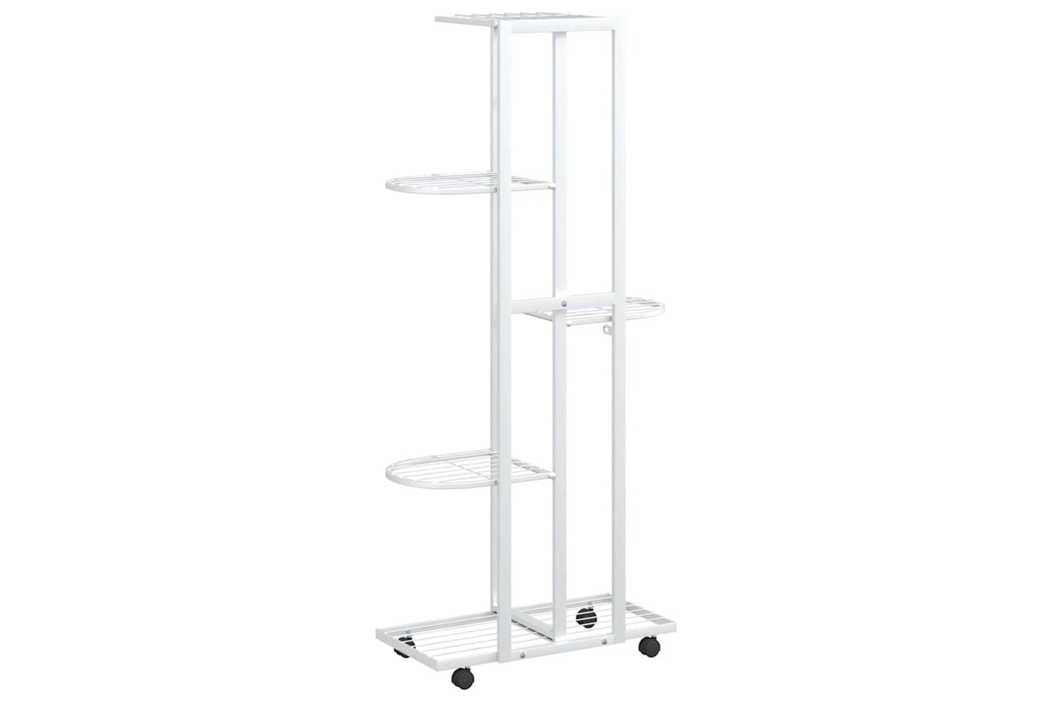 vidaXL 343118 5-floor Flower Stand With Wheels 44x23x100cm White Iron-6