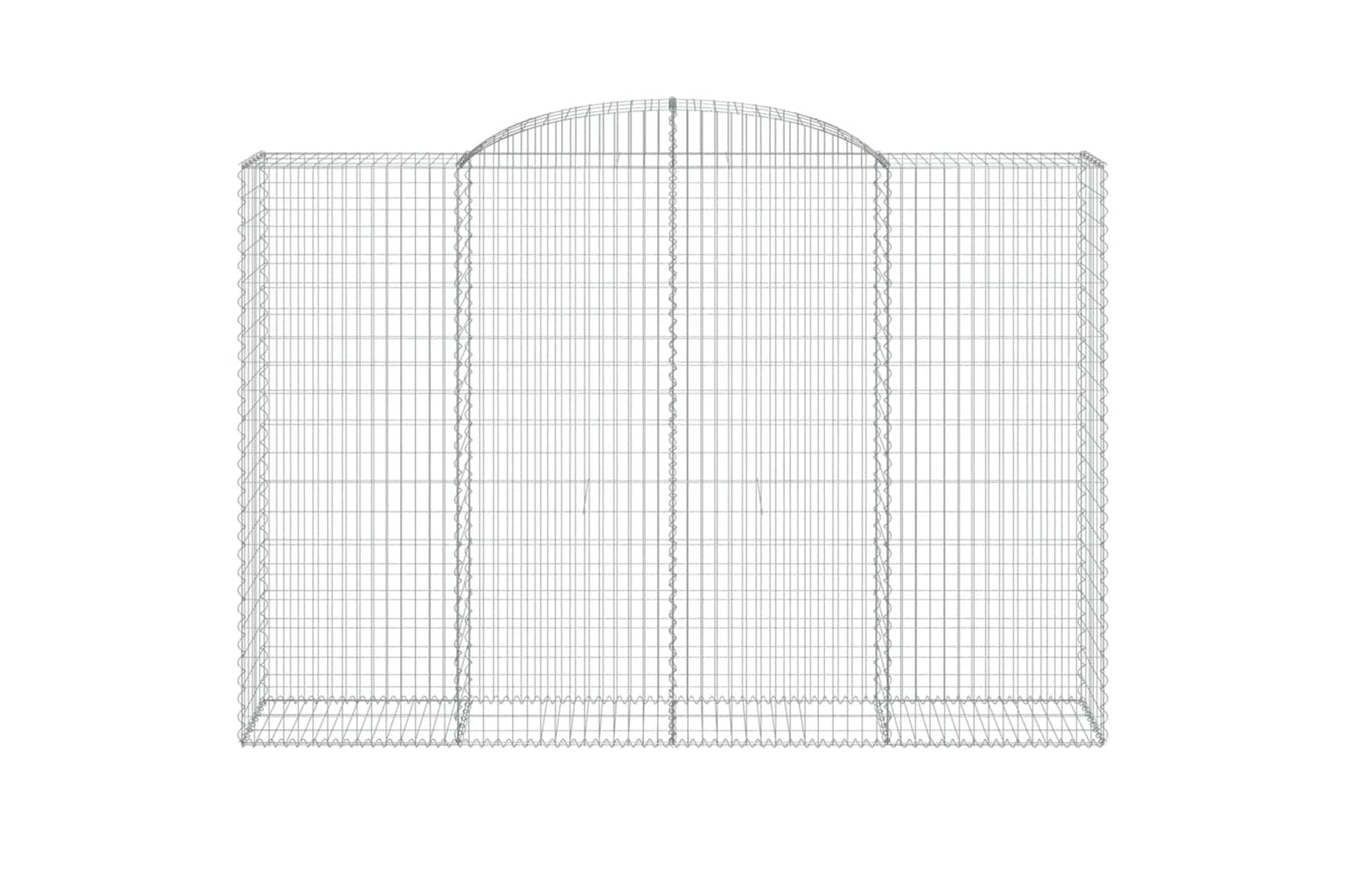 vidaXL 3146791 Arched Gabion Baskets 2 Pcs 300x50x200/220cm Galvanised Iron-3