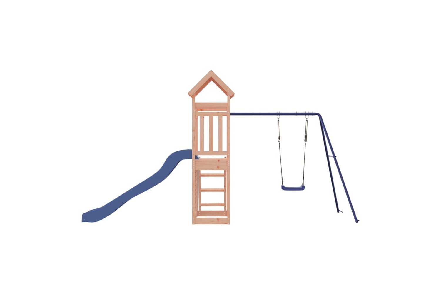 Vidaxl 3155892 Playhouse With Slide Swing Rockwall Solid Wood Douglas-6