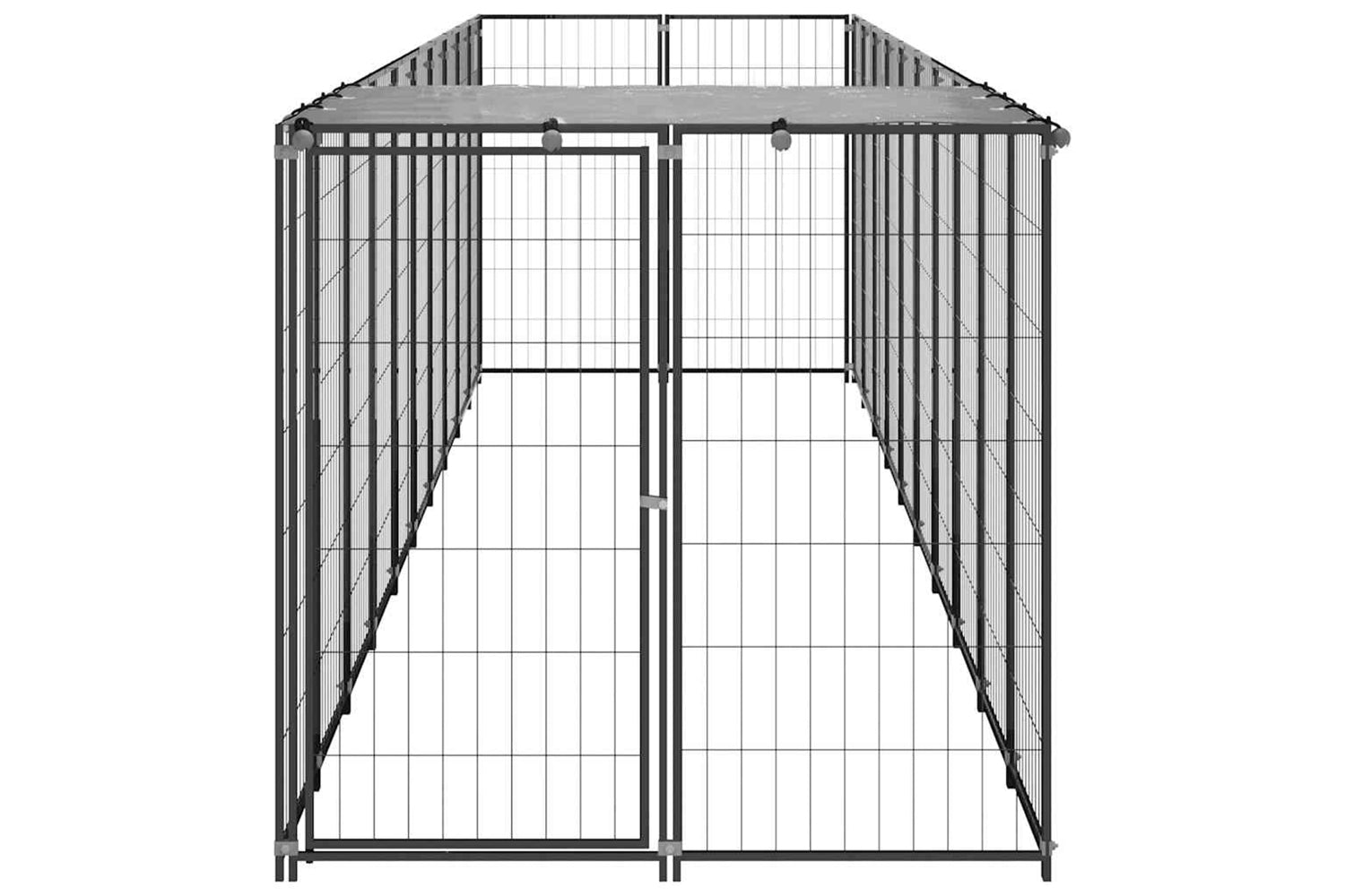 Vidaxl 3082201 Dog Kennel Black 6.05 M2 Steel-4