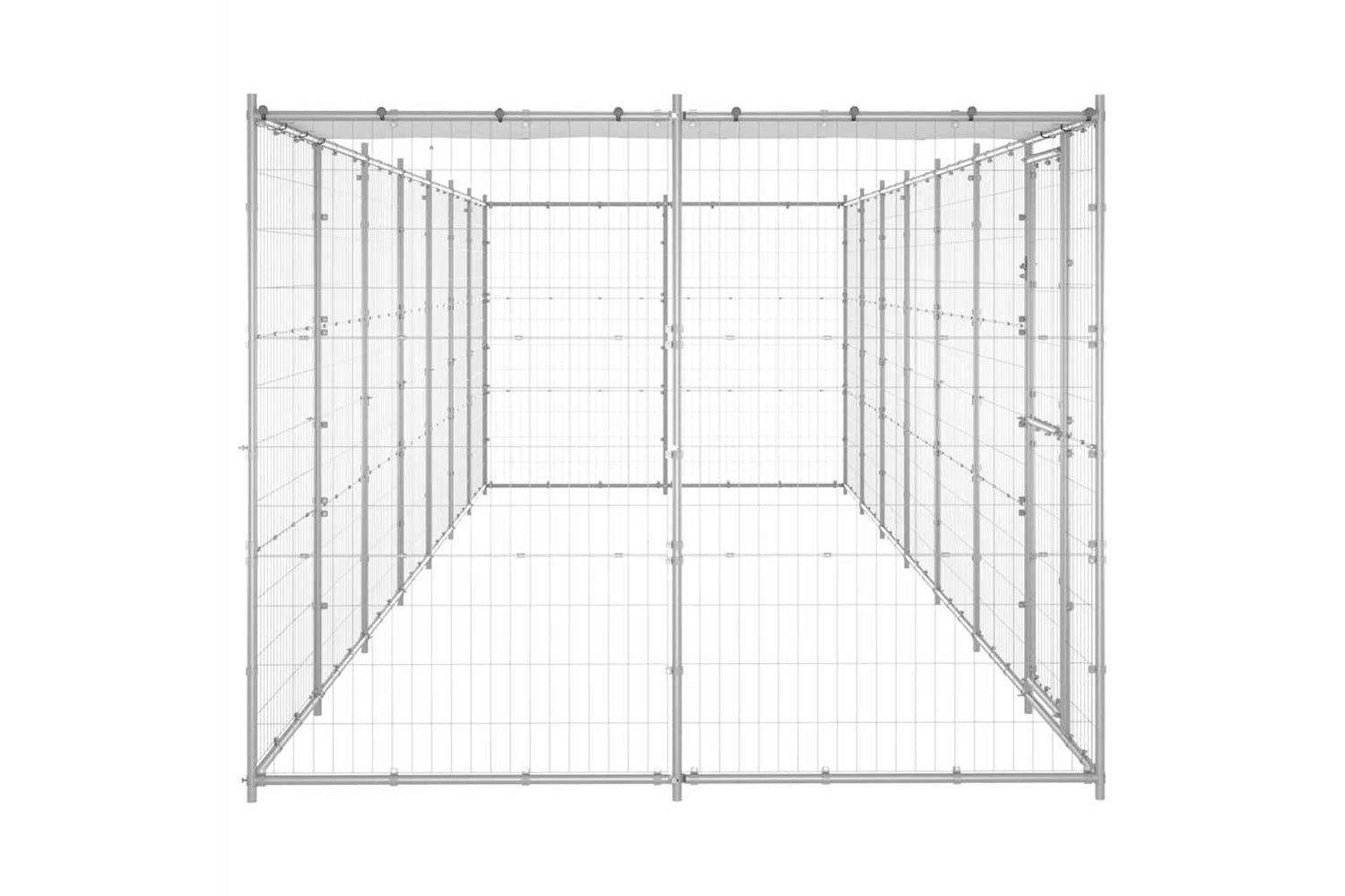 Vidaxl 3082305 Outdoor Dog Kennel Galvanised Steel With Roof 16.94 M2-4
