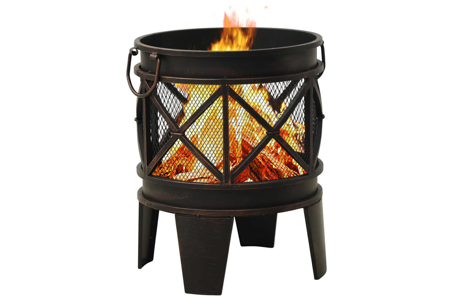 vidaXL 313637 Rustic Fire Pit With Poker ÃƒÂŽÃ‚Â¦42x54cm Steel-8