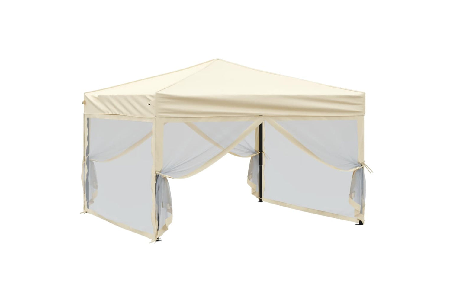 Vidaxl 93529 Folding Party Tent With Sidewalls Cream 3x3 M-2