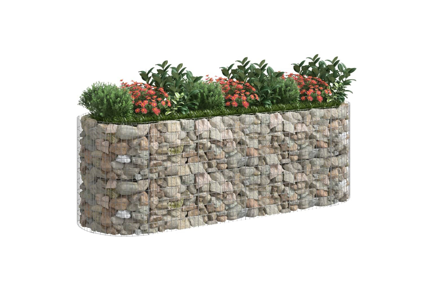 vidaXL 152046 Gabion Raised Bed Galvanised Iron 300x100x100cm-2