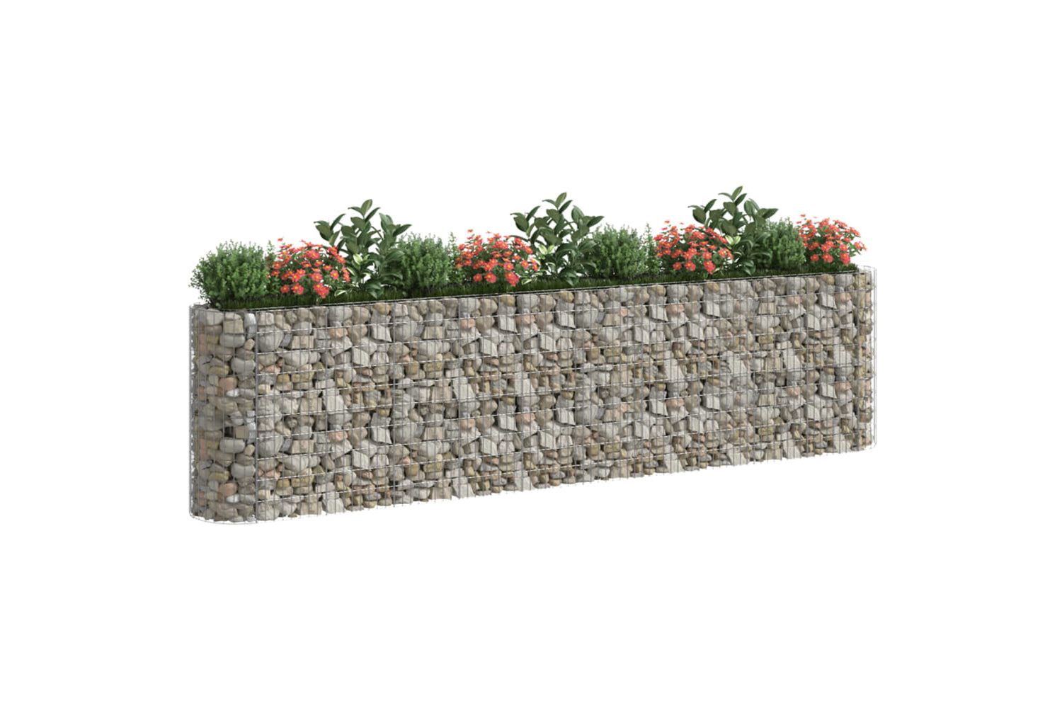 vidaXL 152036 Gabion Raised Bed Galvanised Iron 400x50x100cm-2
