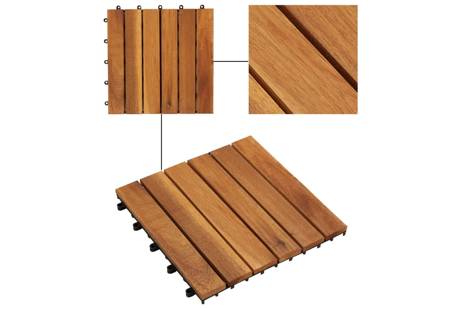 Vidaxl Decking Tiles Vertical Pattern 30 X 30 Cm Acacia Set Of 20-3
