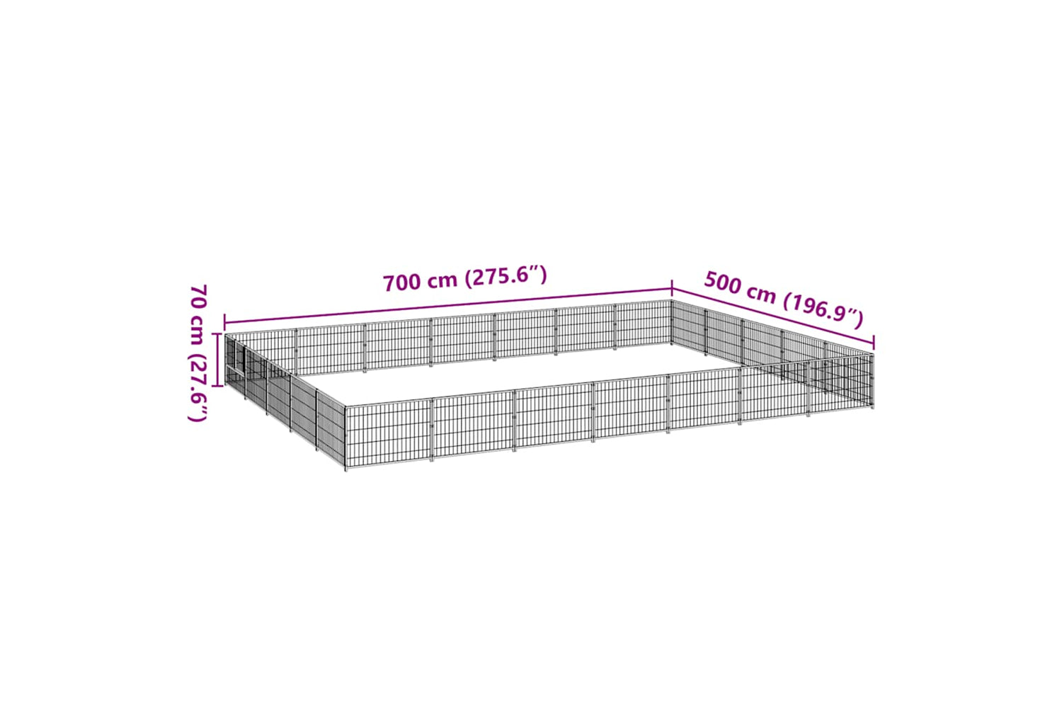 Vidaxl 3082165 Dog Kennel Silver 35 M2 Steel-6