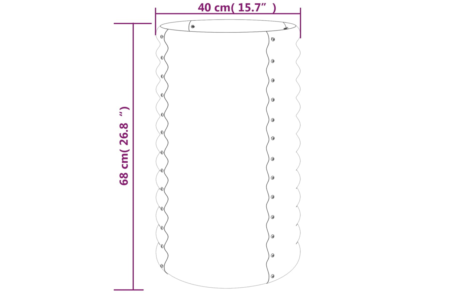 vidaXL 318850 Garden Planter Powder-coated Steel 40x40x68cm Brown-3
