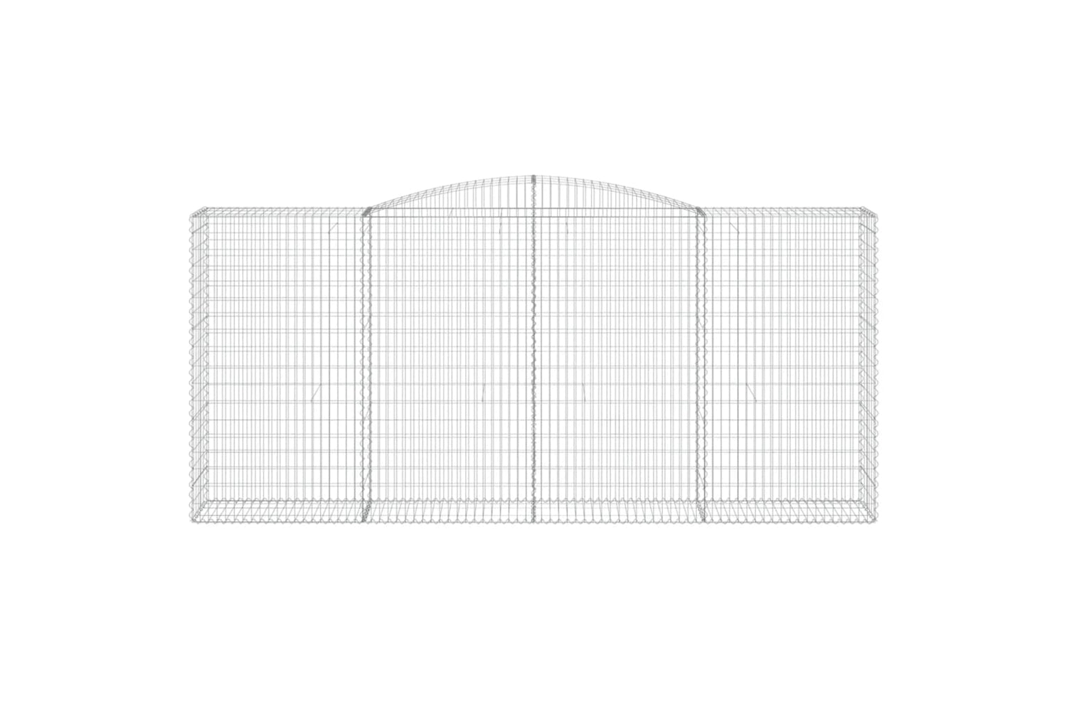 vidaXL 3147048 Arched Gabion Baskets 2 Pcs 400x50x180/200cm Galvanised Iron-3