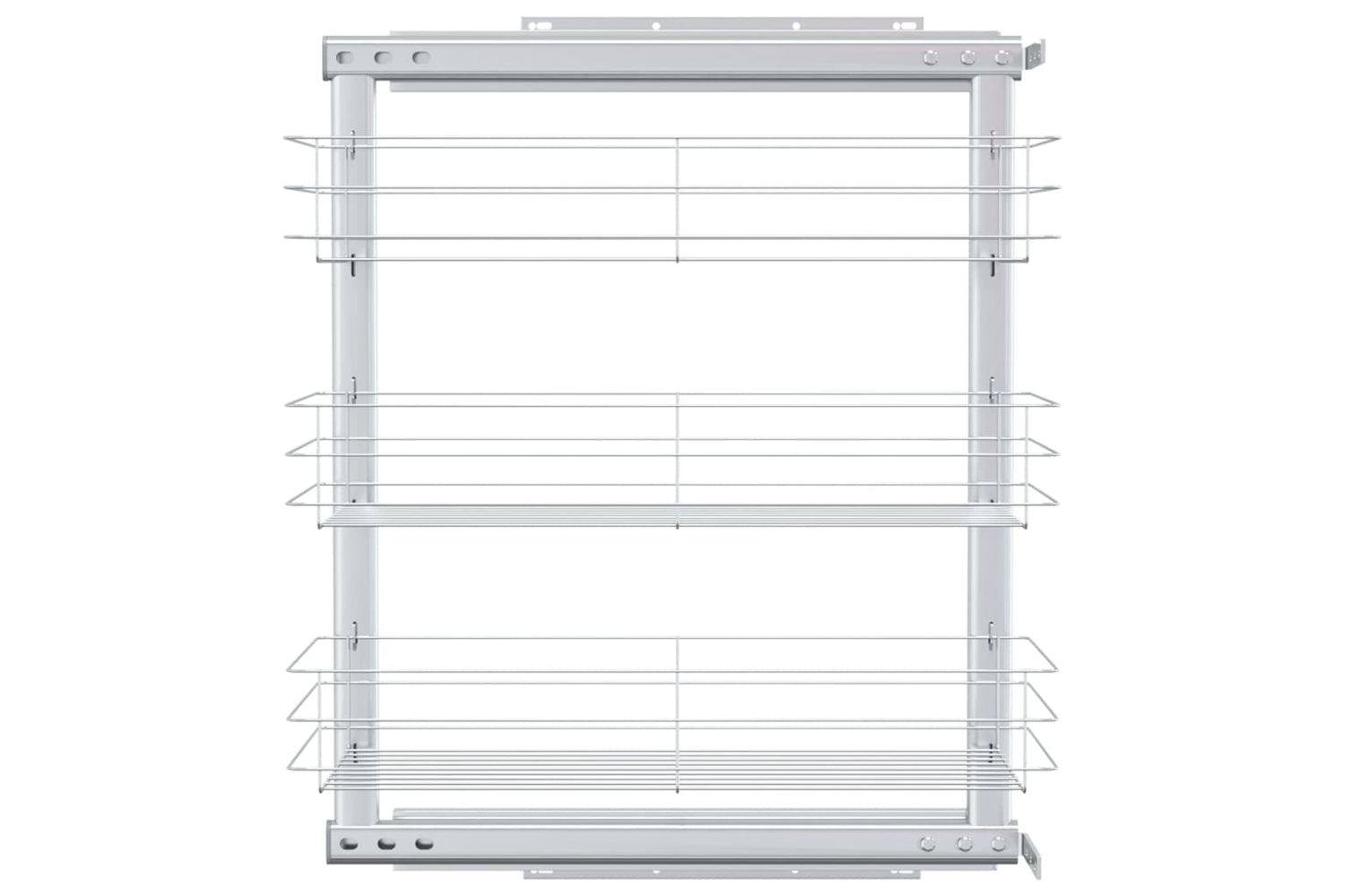 vidaXL 50969 3-tier Pull-out Kitchen Wire Basket Silver 47x25x56cm-3