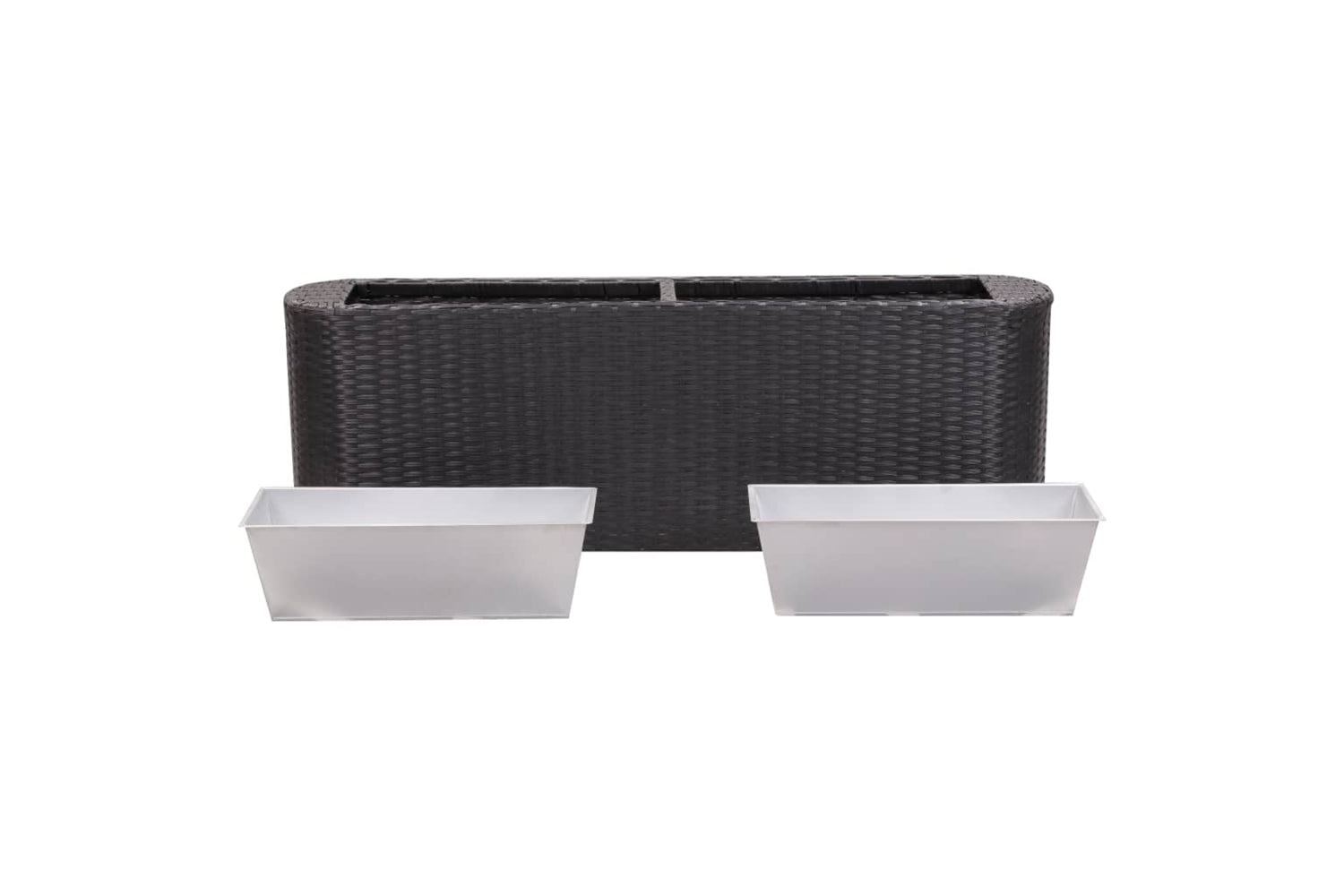 vidaXL 46952 Garden Raised Bed 120x24x40cm Poly Rattan Black-3