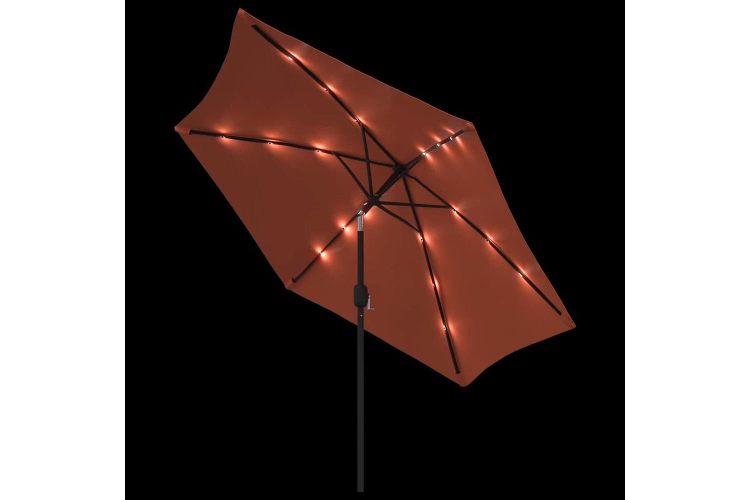 Vidaxl 313757 Outdoor Parasol With Led Lights And Steel Pole 300 Cm Terracotta-4