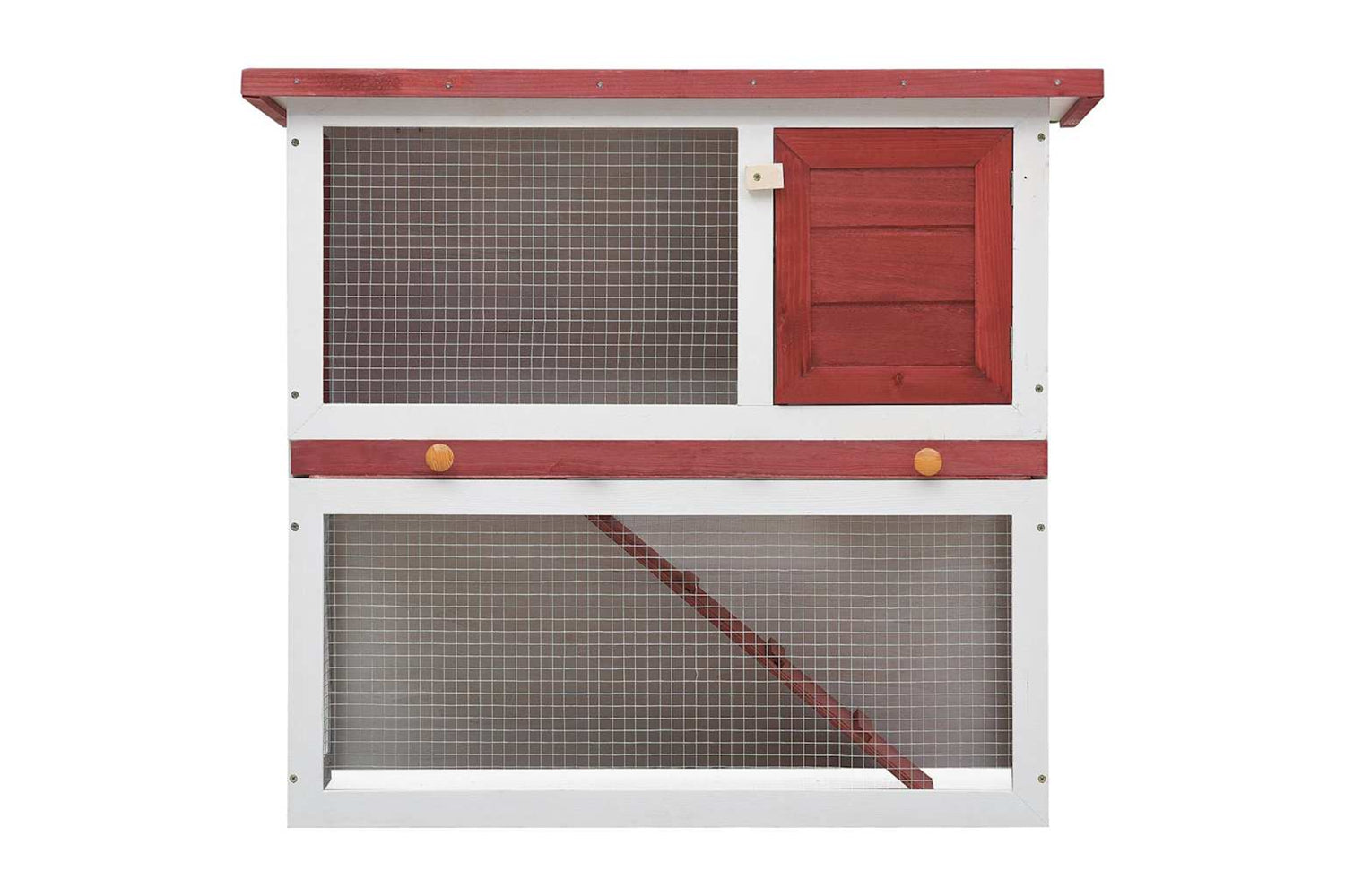 Vidaxl 170833 Outdoor Rabbit Hutch 1 Door Red Wood-3