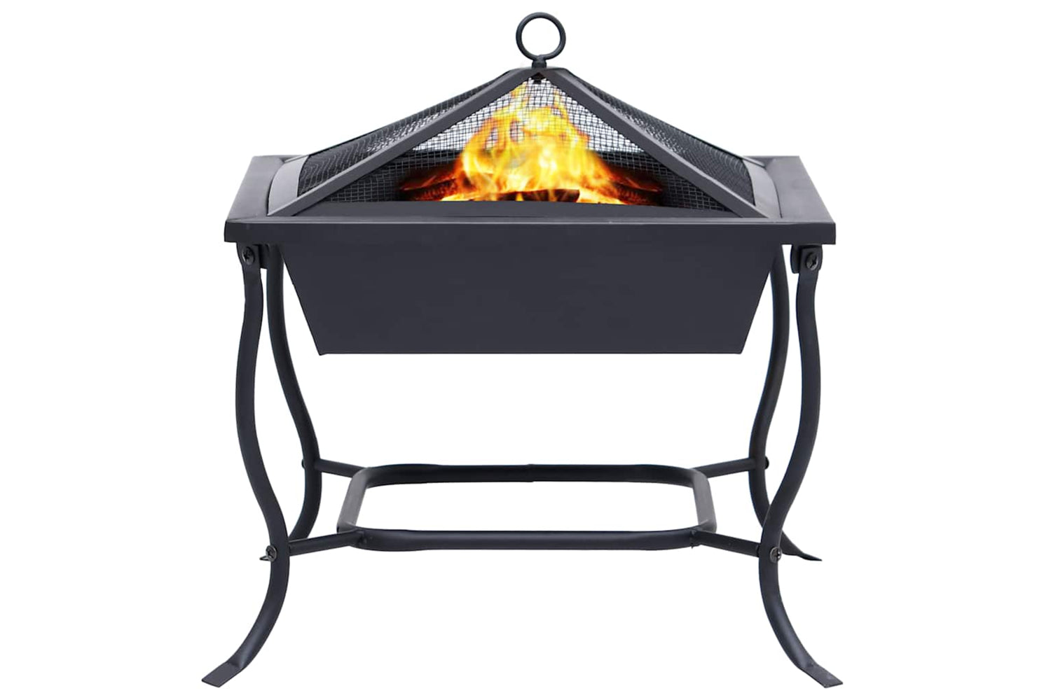 Vidaxl Fire Pit Black 42x42x45 Cm Steel-3