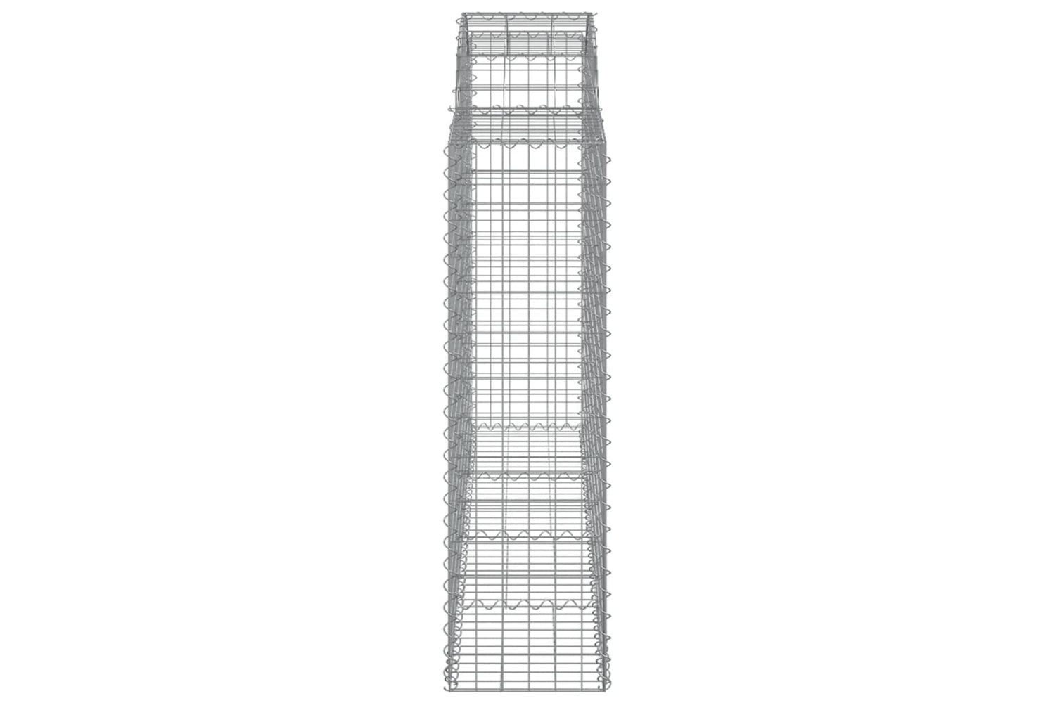vidaXL 3146362 Arched Gabion Baskets 2 Pcs 200x50x140/160cm Galvanised Iron-4
