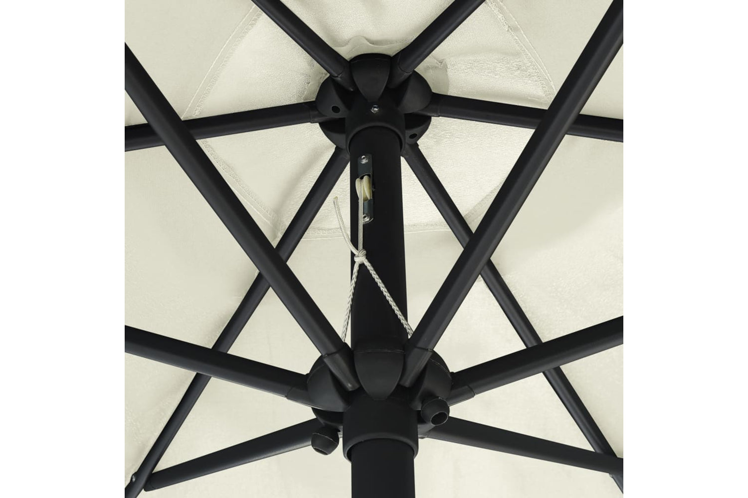 Vidaxl 47353 Parasol With Led Lights And Aluminium Pole 270 Cm Sand White-5