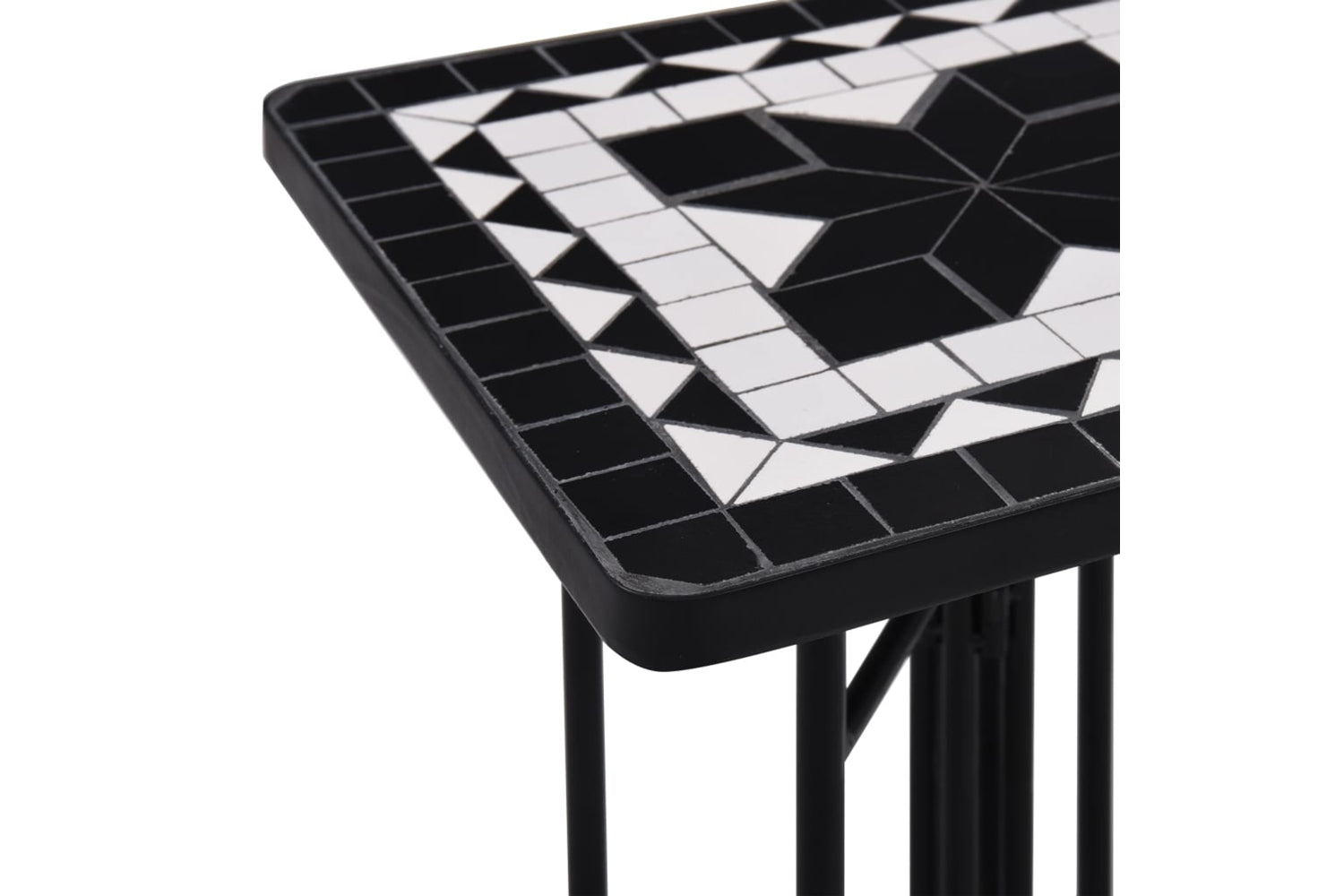 Vidaxl 46711 Mosaic Side Table Black And White Ceramic-5