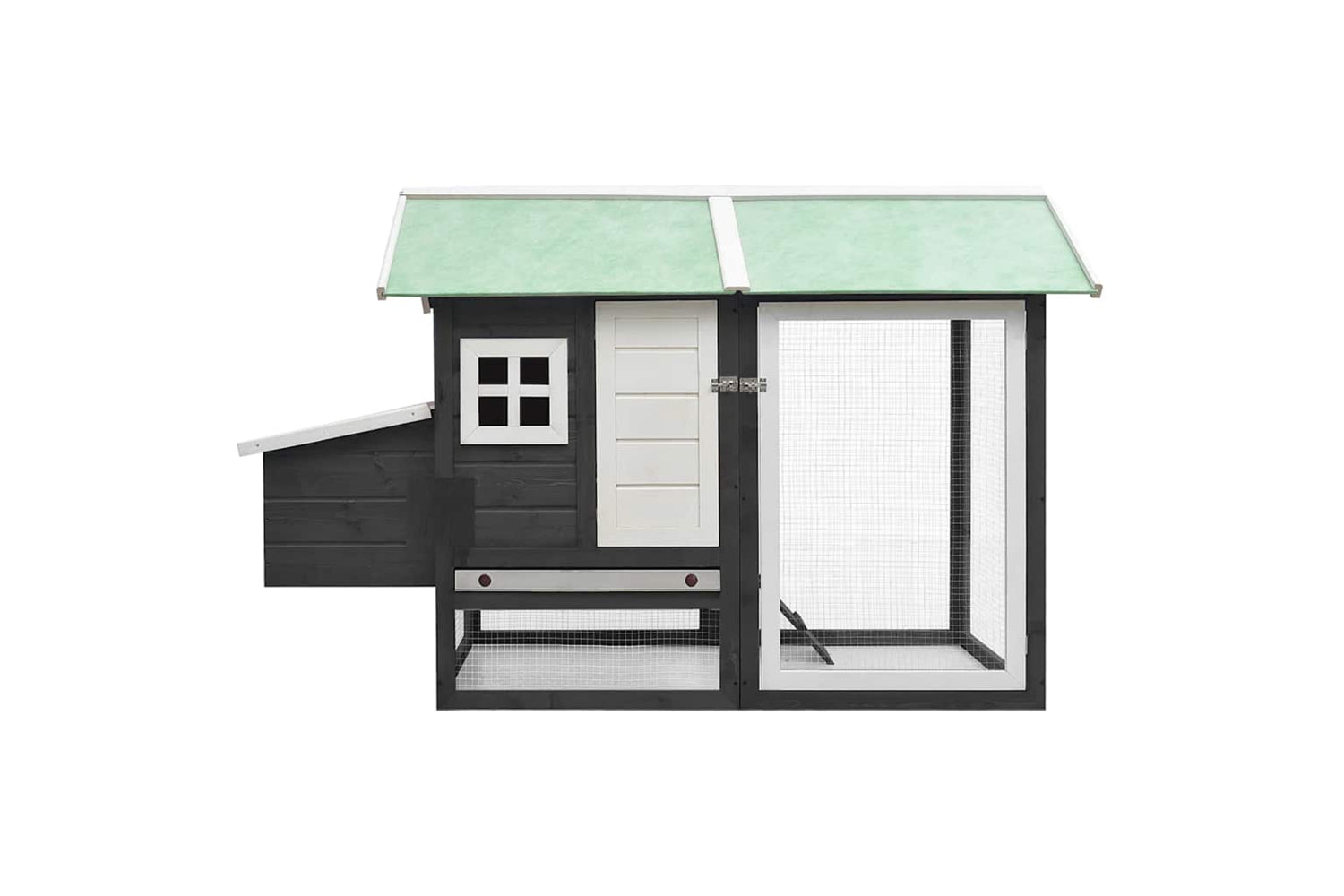 vidaXL 170861 Chicken Cage Grey 170x81x110cm Solid Pine & Fir Wood-2