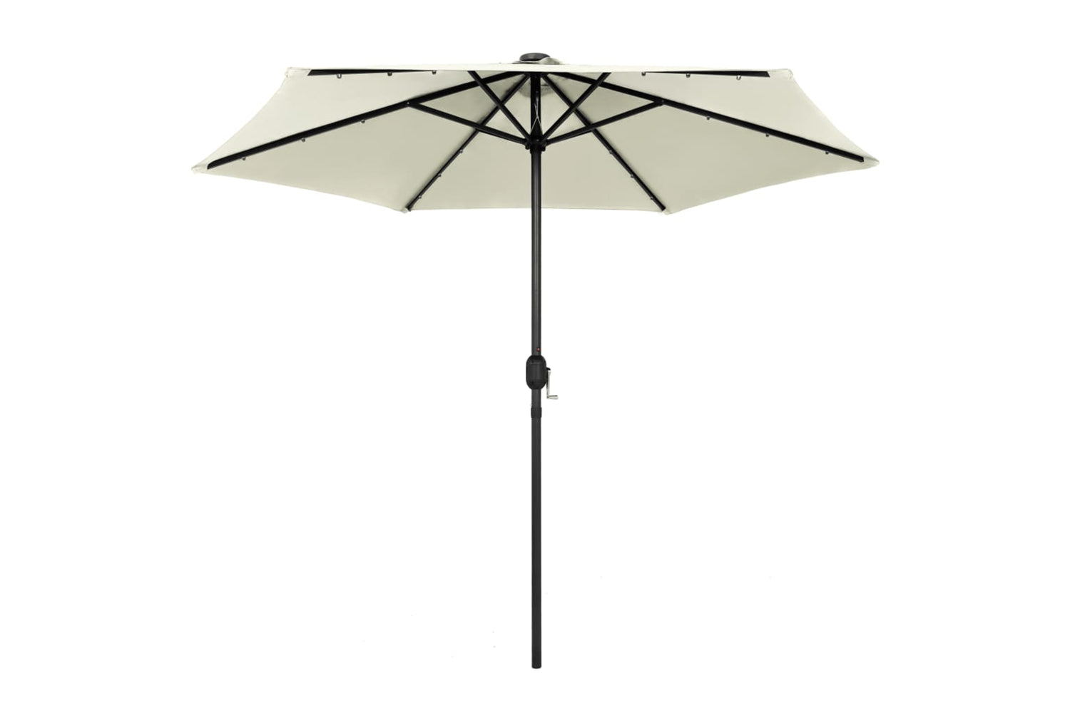 Vidaxl 47353 Parasol With Led Lights And Aluminium Pole 270 Cm Sand White-2