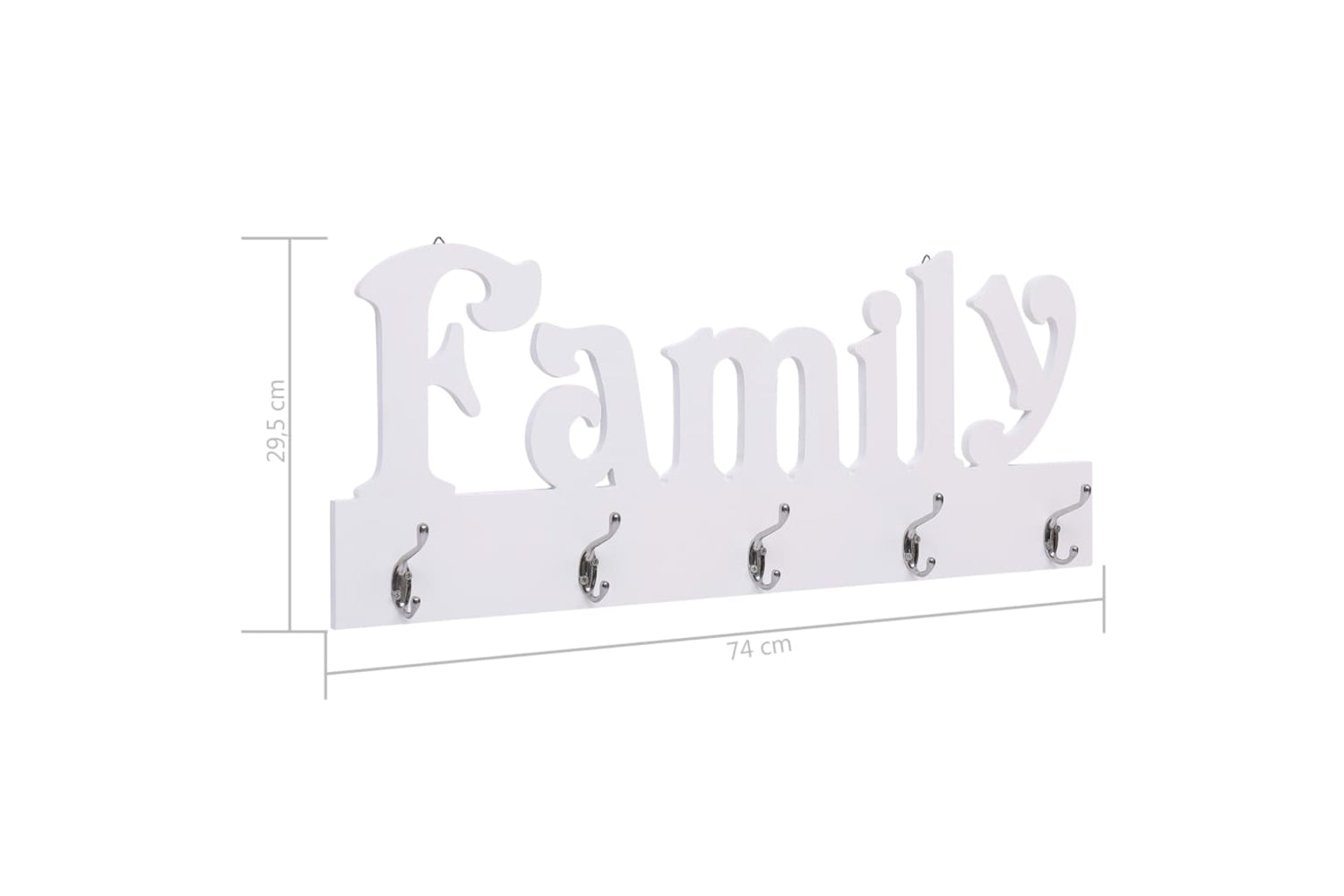 vidaXL 284245 Wall Mounted Coat Rack Family 74x29.5cm-6