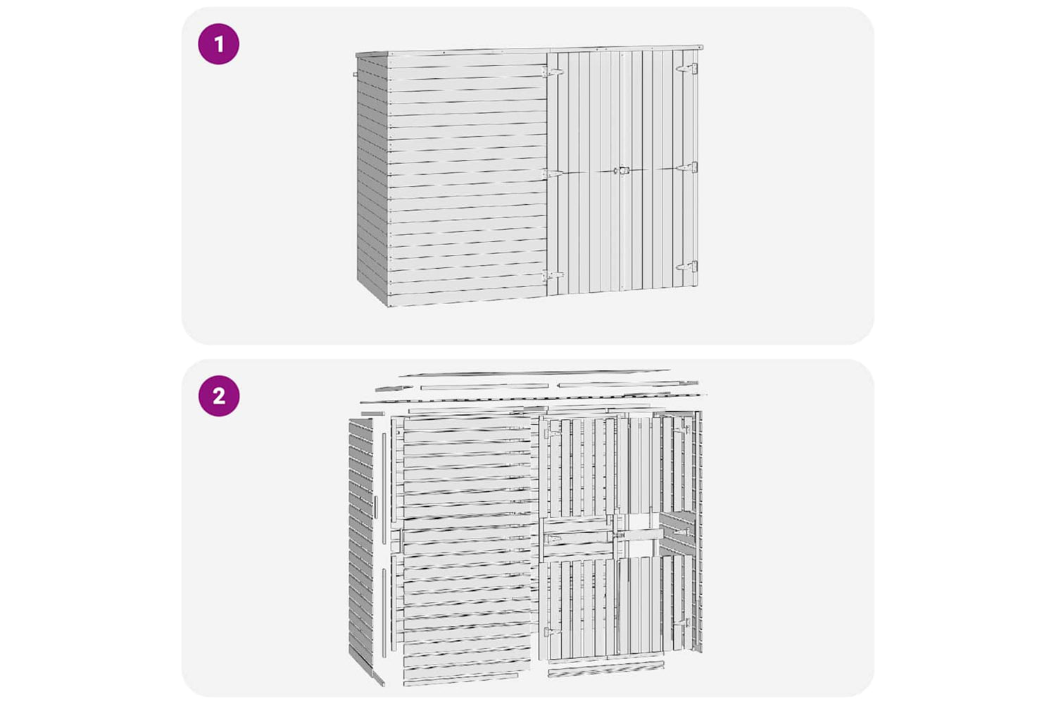 vidaXL 46363 Garden Shed House 232x110x170cm Impregnated Pinewood-8