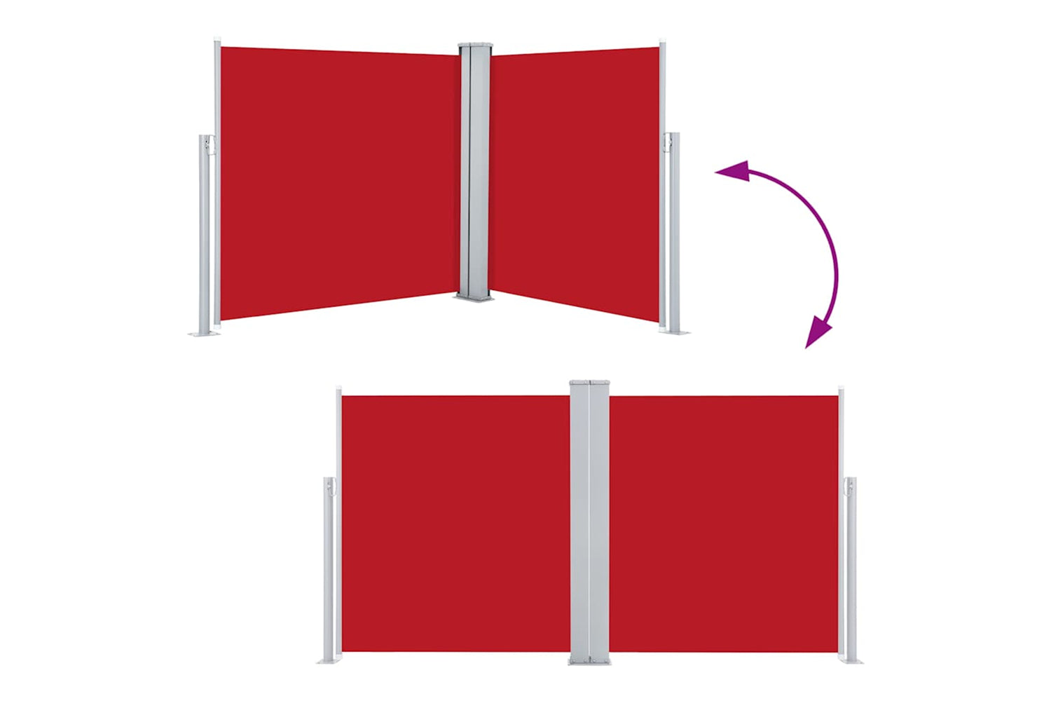vidaXL 48447 Retractable Side Awning Red 100x600cm-4