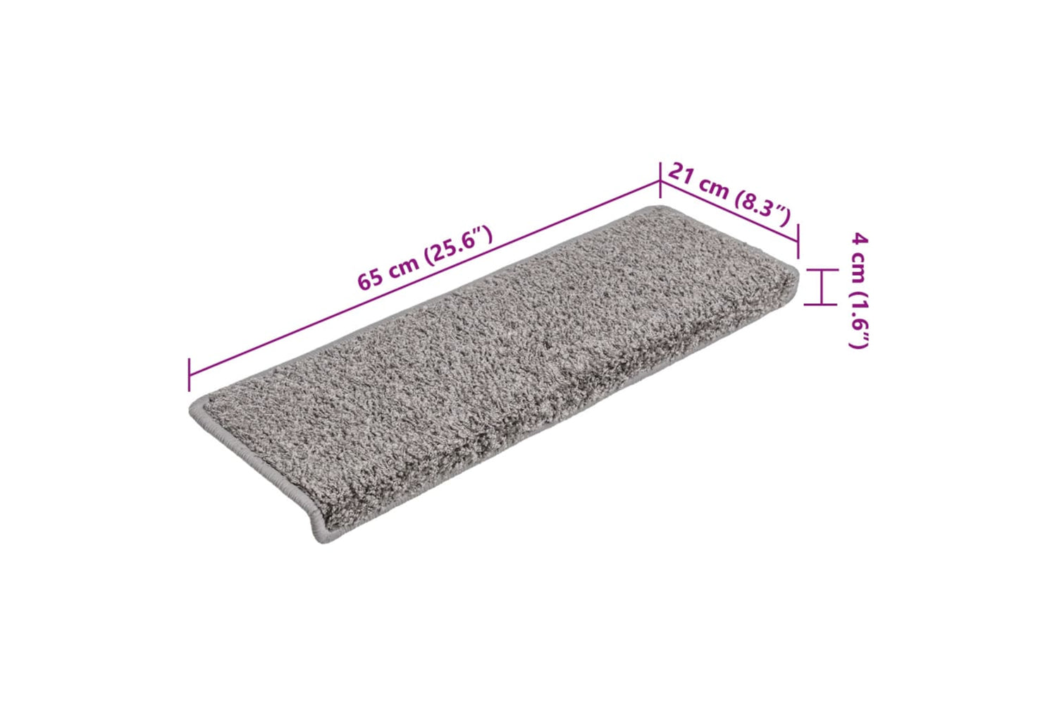 vidaXL Carpet Stair Treads 15 Pcs 65x21x4cm Grey-7