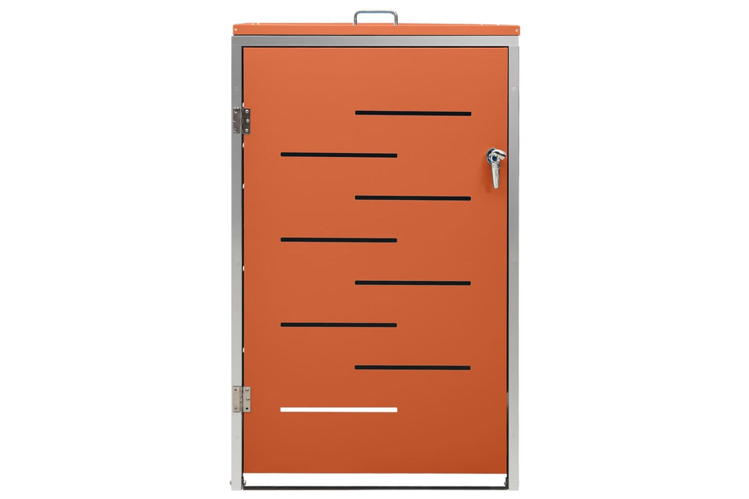 vidaXL Single Wheelie Bin Shed 69x77.5x112.5cm Stainless Steel-4