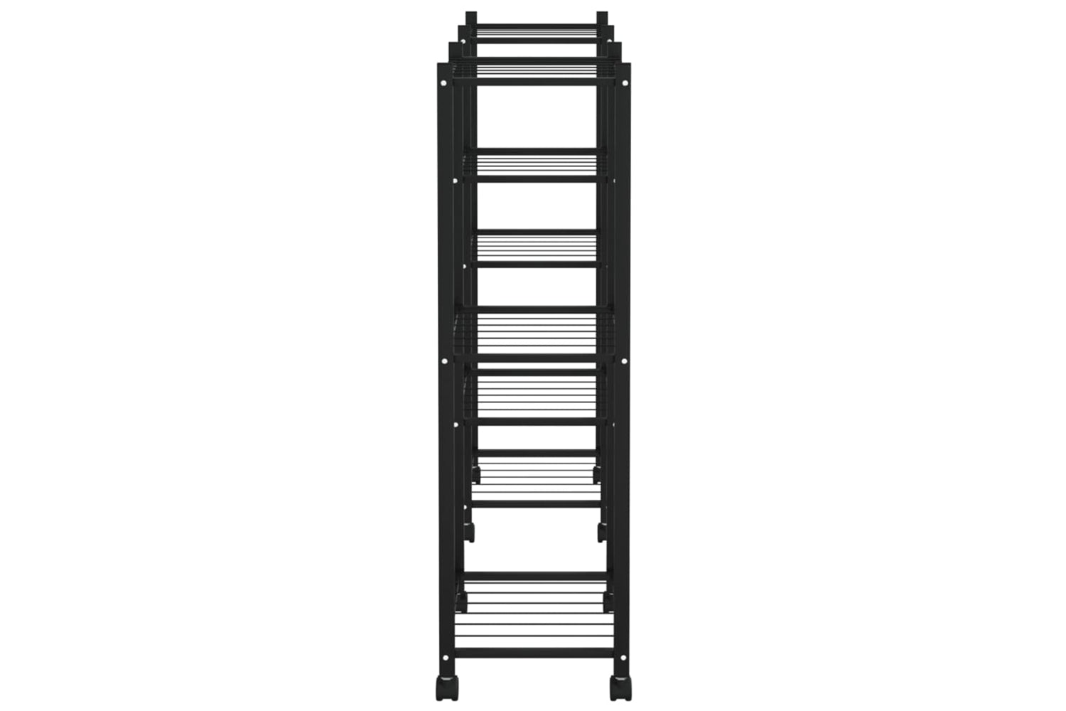 vidaXL 343128 Flower Stand With Wheels 83x25x83.5cm Black Iron-3