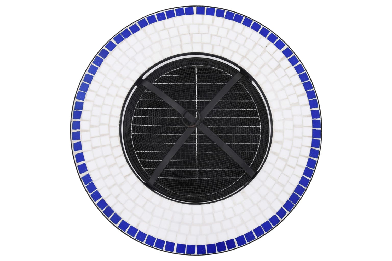 vidaXL 46724 Mosaic Fire Pit Table Blue And White 68cm Ceramic-7