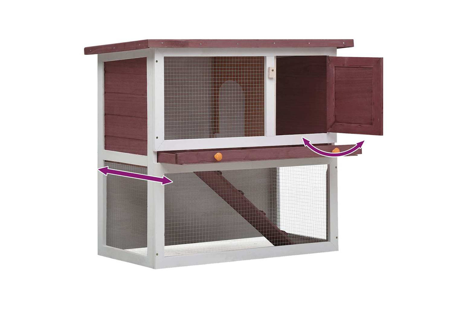 Vidaxl 170832 Outdoor Rabbit Hutch 1 Door Brown Wood-5