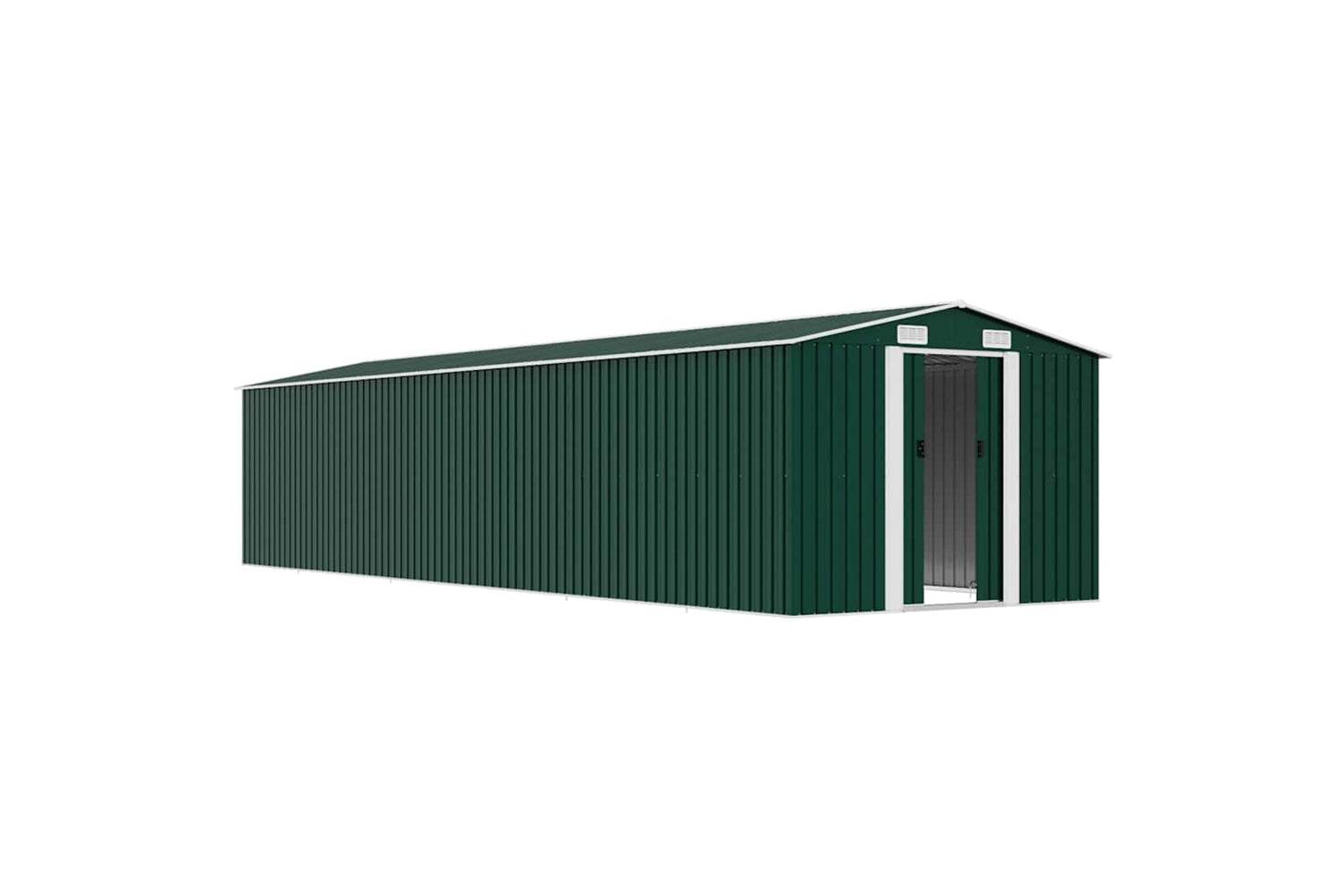 vidaXL 47036 Garden Shed Green 257x990x181cm Galvanised Steel-4