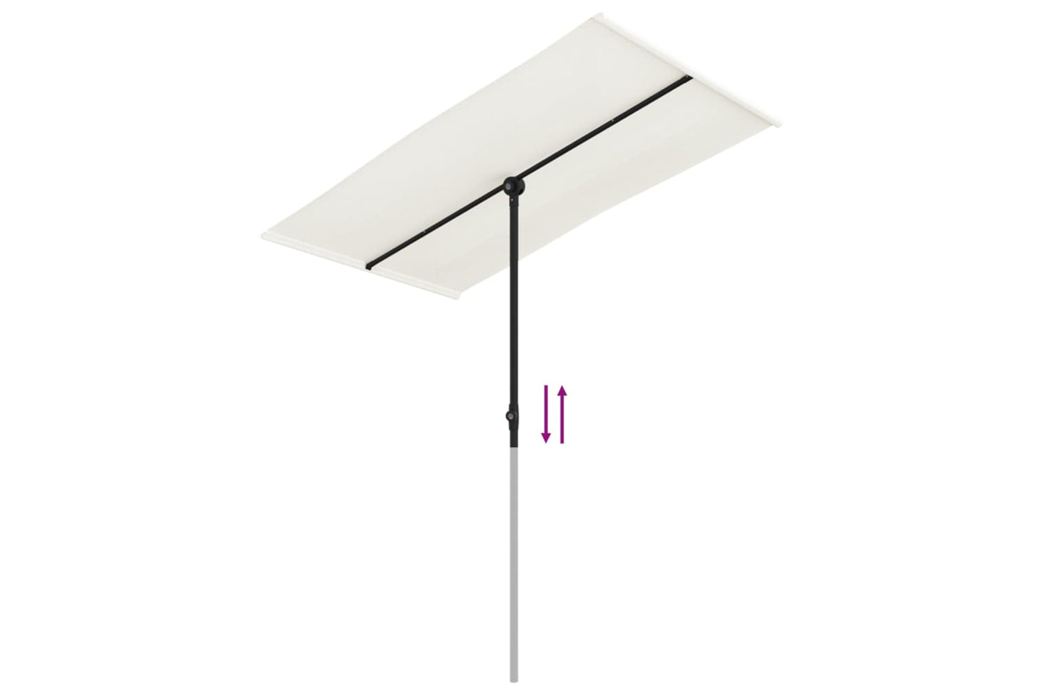 vidaXL 47329 Outdoor Parasol With Aluminium Pole 180x110cm Sand White-6