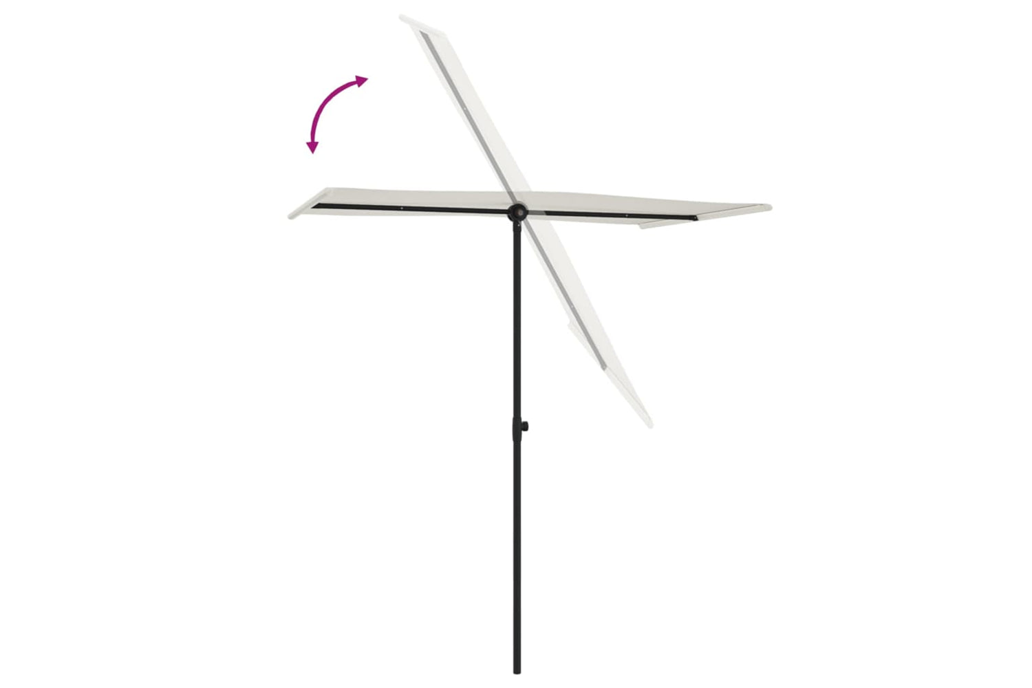 vidaXL 47329 Outdoor Parasol With Aluminium Pole 180x110cm Sand White-5