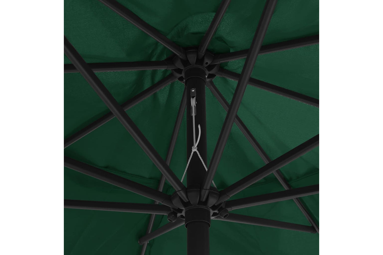 vidaXL Outdoor Parasol With Metal Pole 390cm Green-5