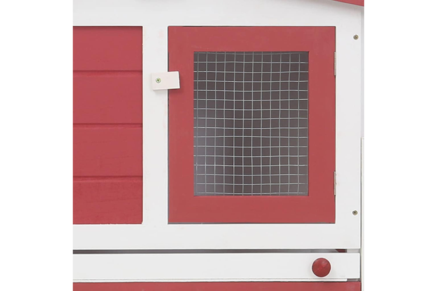 vidaXL 170845 Outdoor Large Rabbit Hutch Red And White 204x45x85cm Wood-5