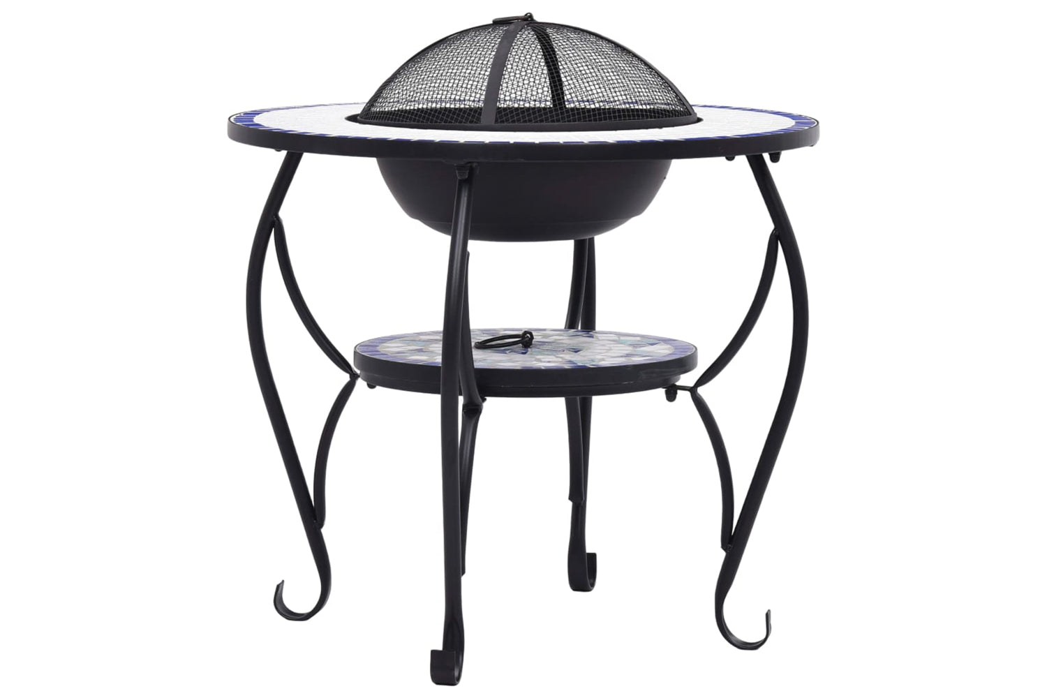 vidaXL 46724 Mosaic Fire Pit Table Blue And White 68cm Ceramic-4