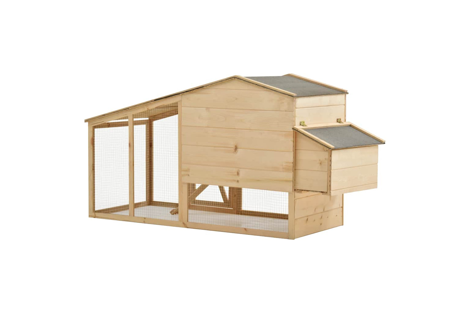 vidaXL 170915 Chicken Cage Solid Pine Wood 178x67x92cm-4