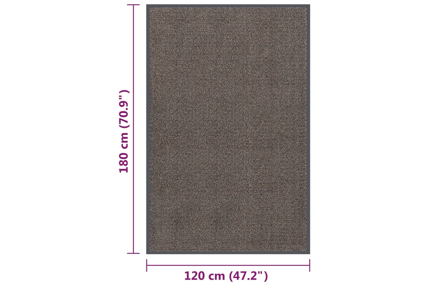 vidaXL 326942 Doormat Tufted 120x180cm Dark Brown-5