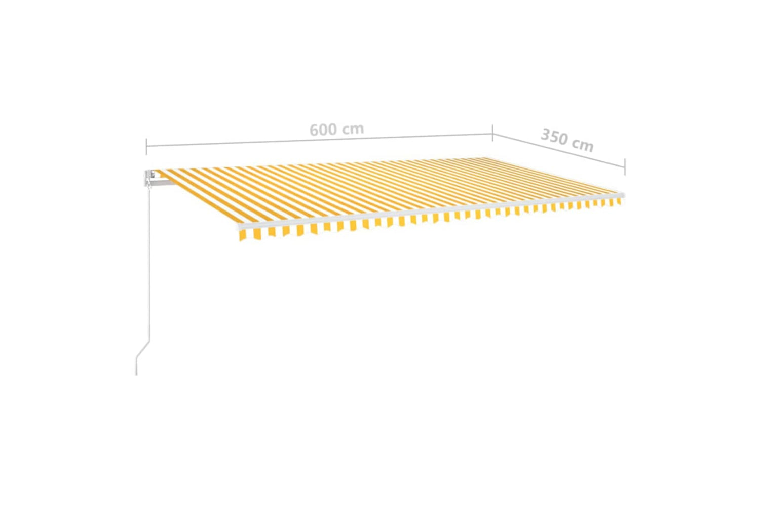 vidaXL 3069043 Manual Retractable Awning With Led 600x350cm Yellow And White-5