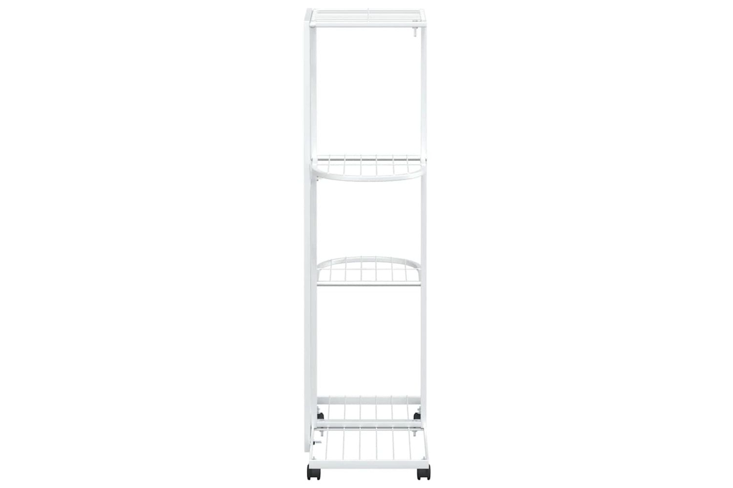 vidaXL 343116 4-floor Flower Stand With Wheels 44x23x80cm White Iron-5