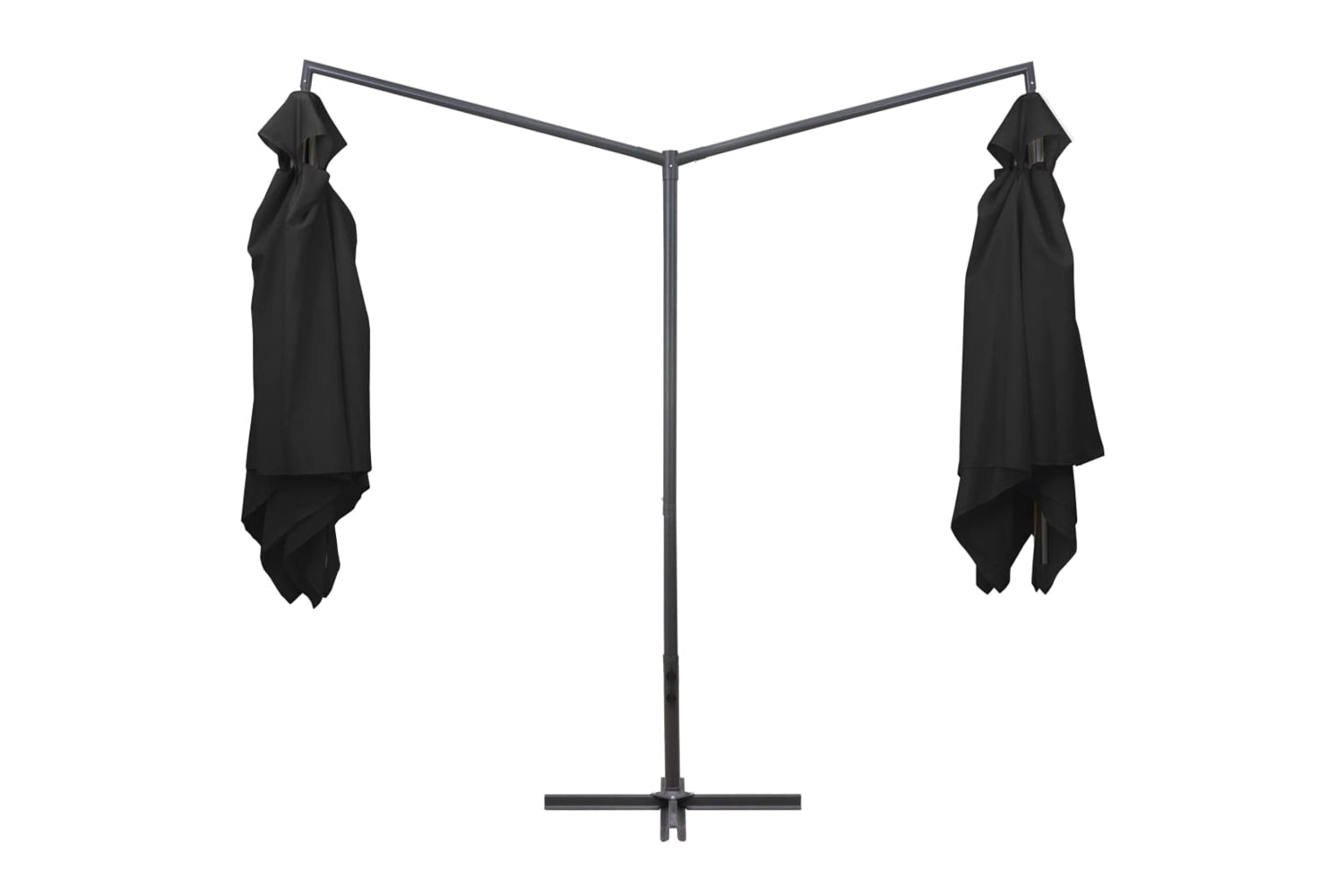 vidaXL 47326 Double Parasol With Steel Pole 250x250cm Black-3